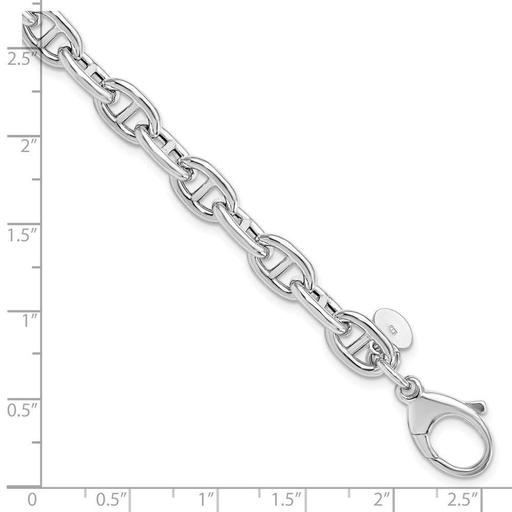 Sterling Silver Rhodium-plated Polished Fancy Link Bracelet