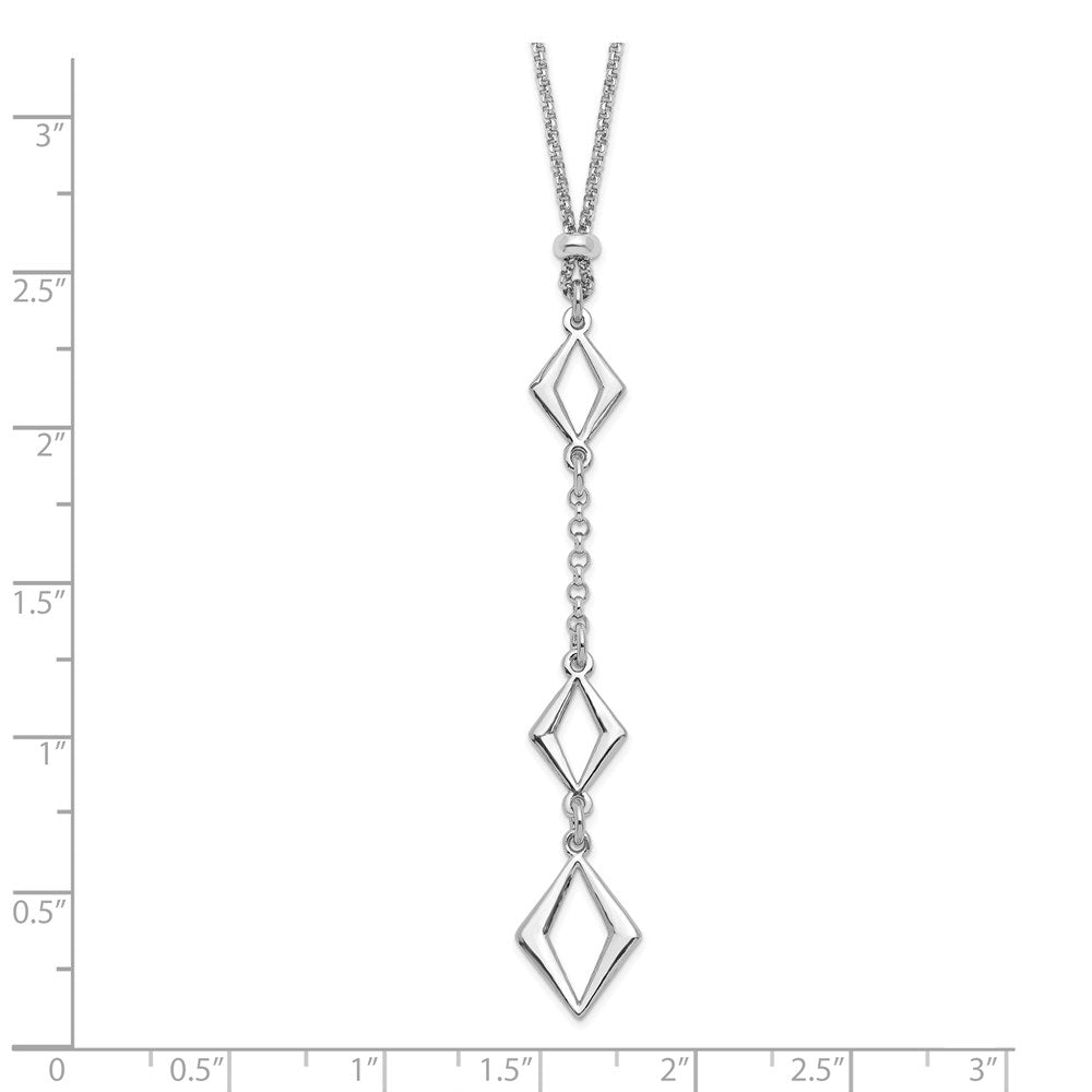 Sterling Silver Rhodium-plated Adj. w/ 1.5in ext. Necklace