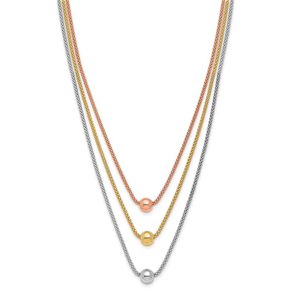Sterling Silver Rose & Yellow Gold-plated w/ 2in ext. Necklace