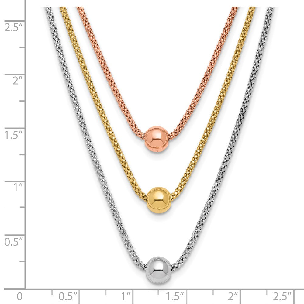 Sterling Silver Rose & Yellow Gold-plated w/ 2in ext. Necklace