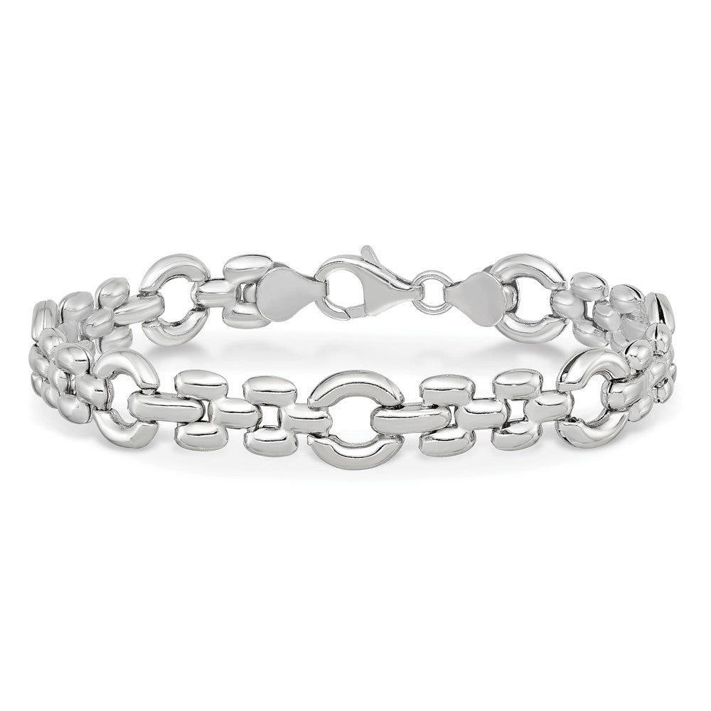 Sterling Silver Rhodium-plated Polished Link Bracelet