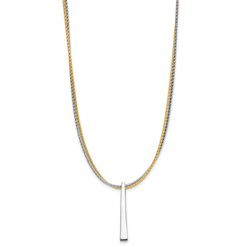 SS RH/Gold-plated 2-Wire Tapered Bar w/ 2in Ext. Necklace