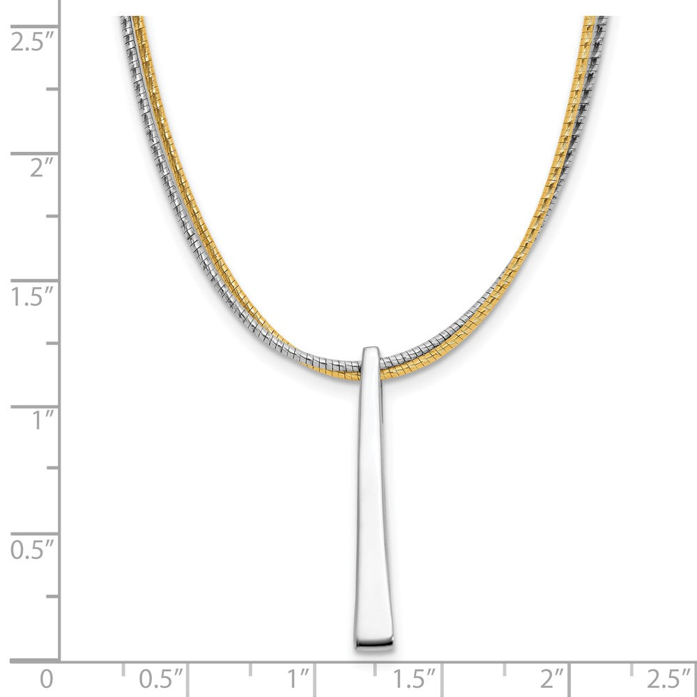 SS RH/Gold-plated 2-Wire Tapered Bar w/ 2in Ext. Necklace