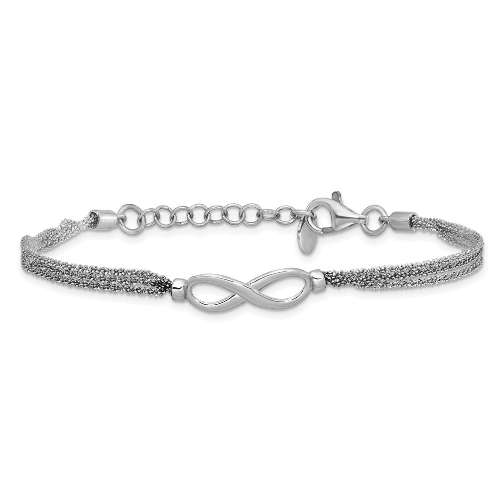 SS RH-plated Multi-strand Infinity w/ 1in Ext. Bracelet