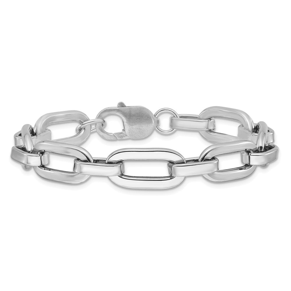 Sterling Silver Rhodium-plated 10.5mm Oval Link Bracelet