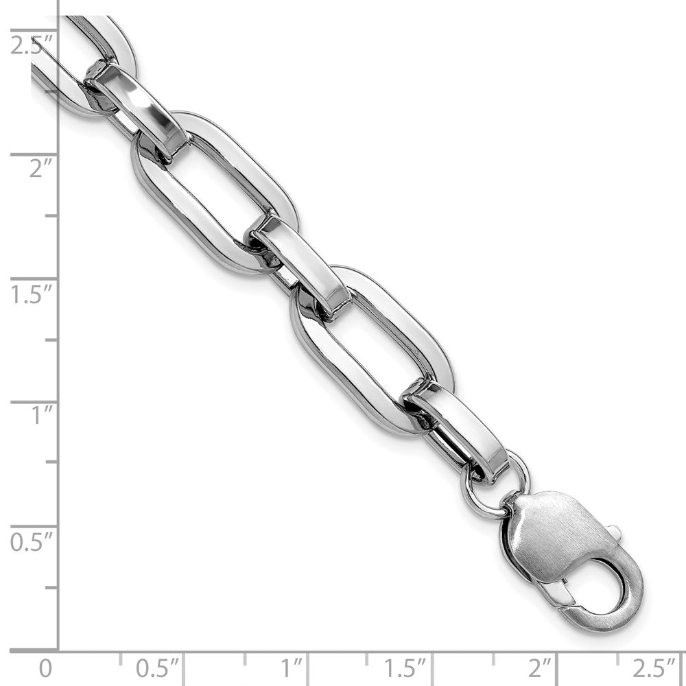 Sterling Silver Rhodium-plated 10.5mm Oval Link Bracelet