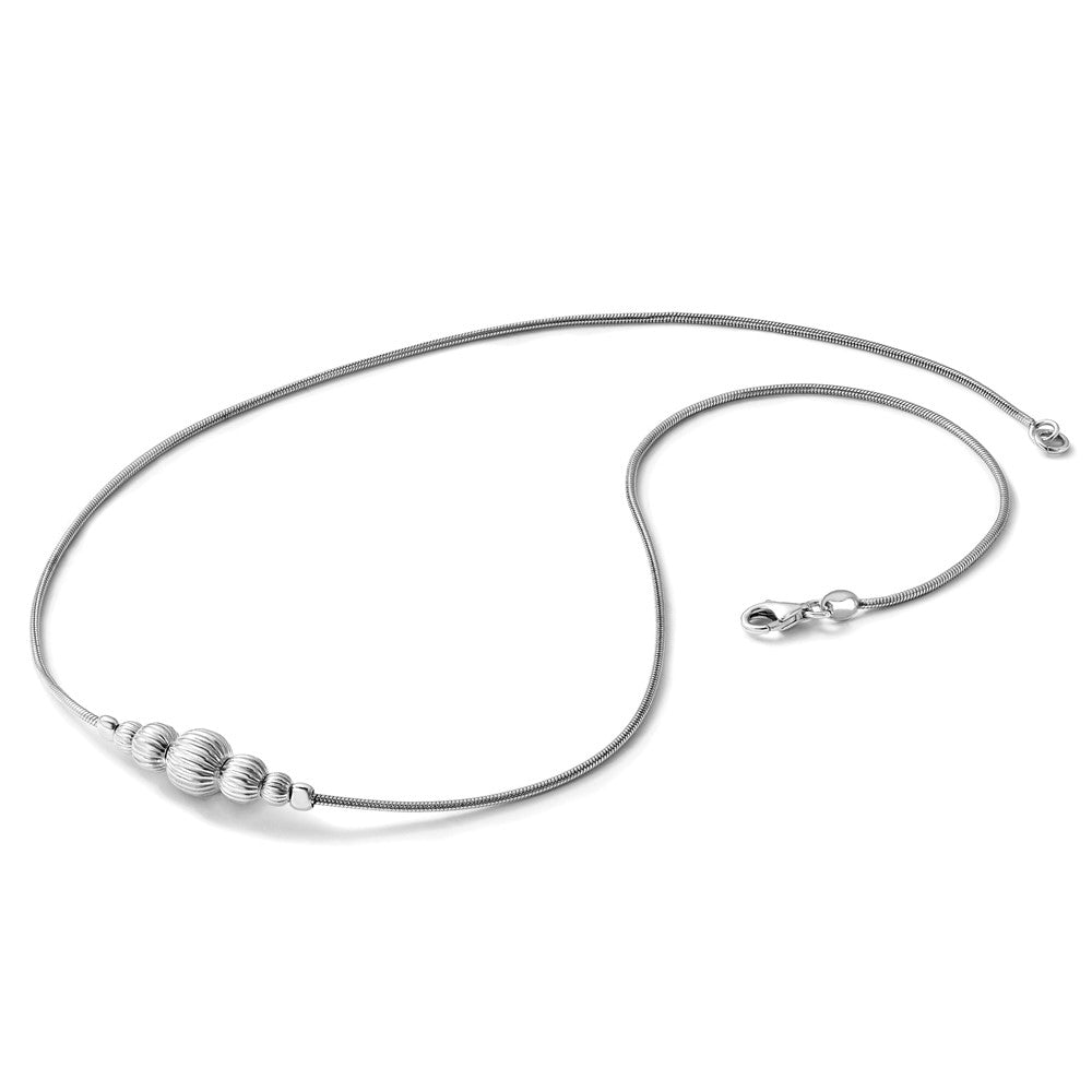 Sterling Silver Rhodium-Plated with Beads Necklace