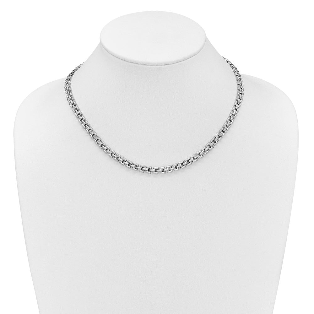 Sterling Silver Rhodium-Plated Polished Fancy Link Necklace