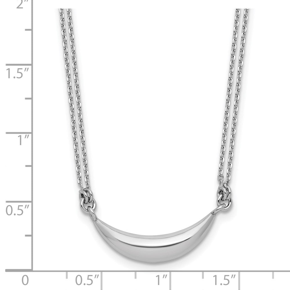 Sterling Silver RH-plated Curved Bar 2-Strand w/2in ext. Necklace