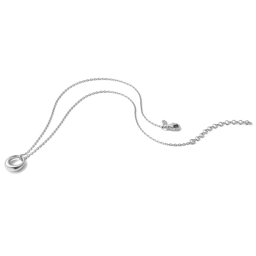 Sterling Silver RH-plated Fancy Open Circle w/2in ext. Necklace