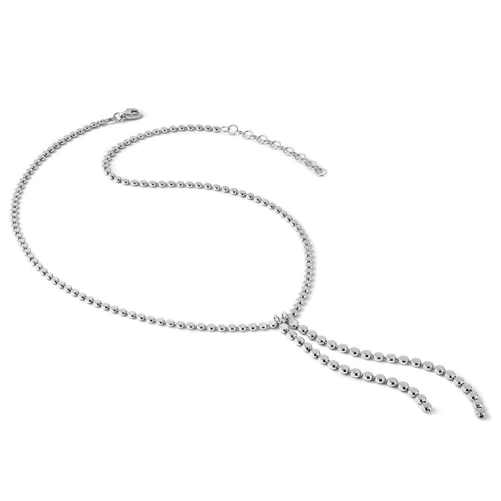 Sterling Silver RH-plated Polished DC Drop w/2 ext. Necklace