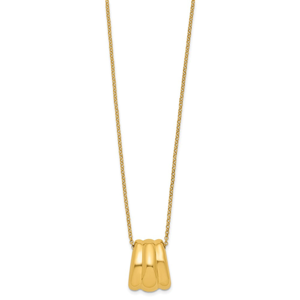 Sterling Silver Gold-tone Polished Fancy w/2in ext. Necklace