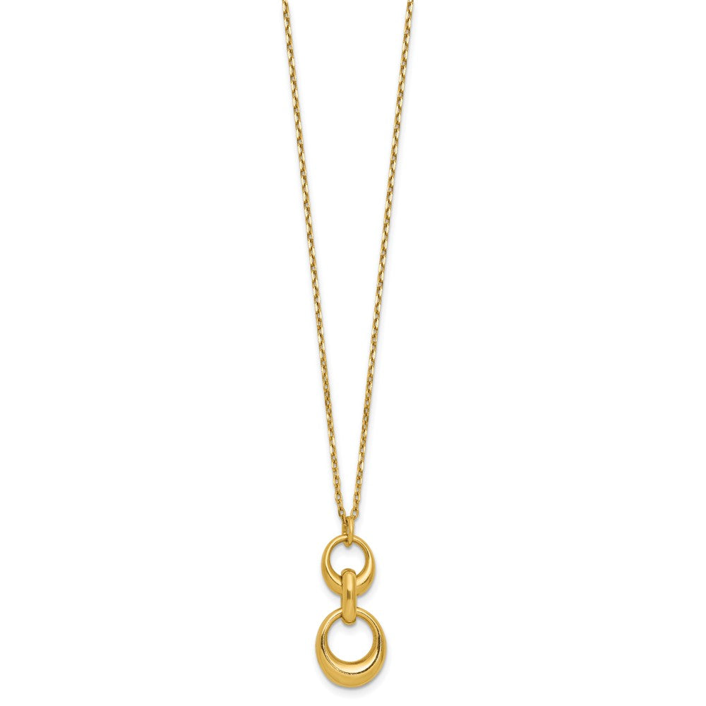 Sterling Silver Gold-tone Polished Fancy w/1in ext. Necklace