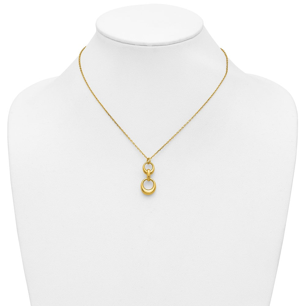 Sterling Silver Gold-tone Polished Fancy w/1in ext. Necklace