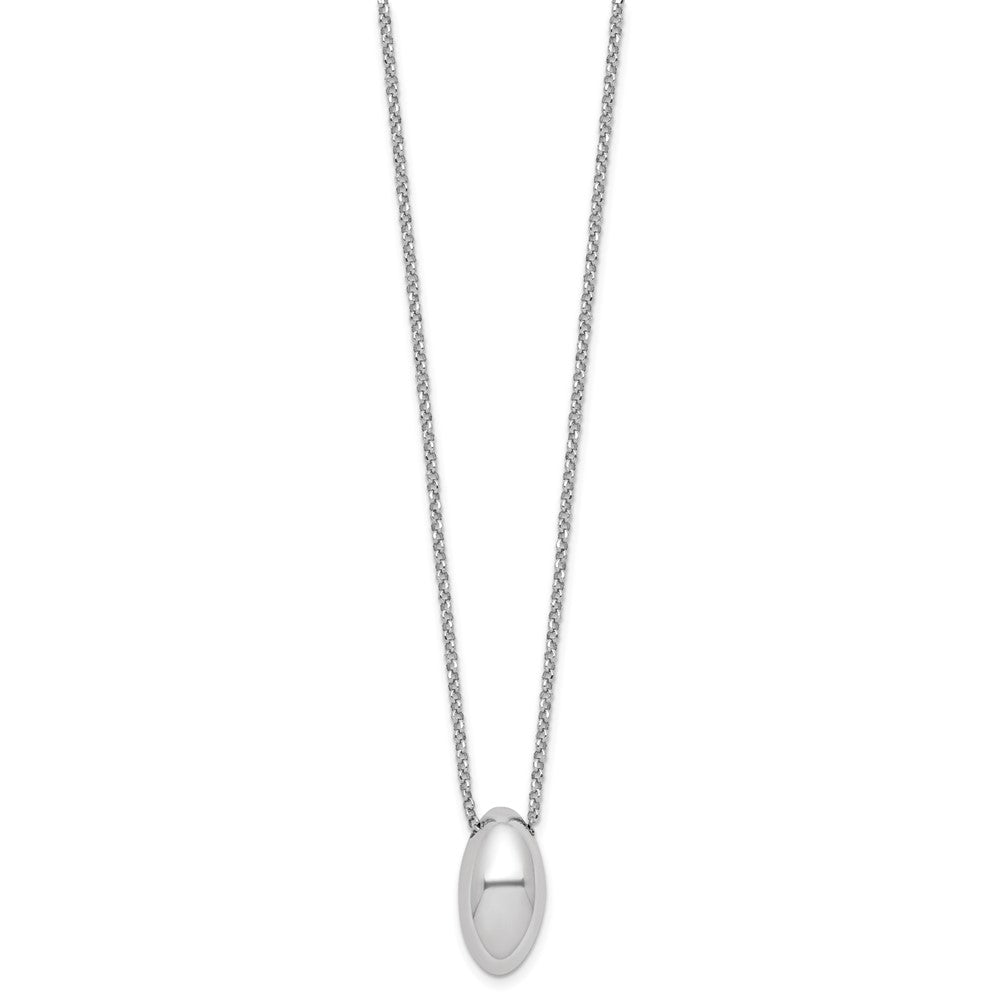 Sterling Silver RH-plated Polished Fancy w/2in ext. Necklace