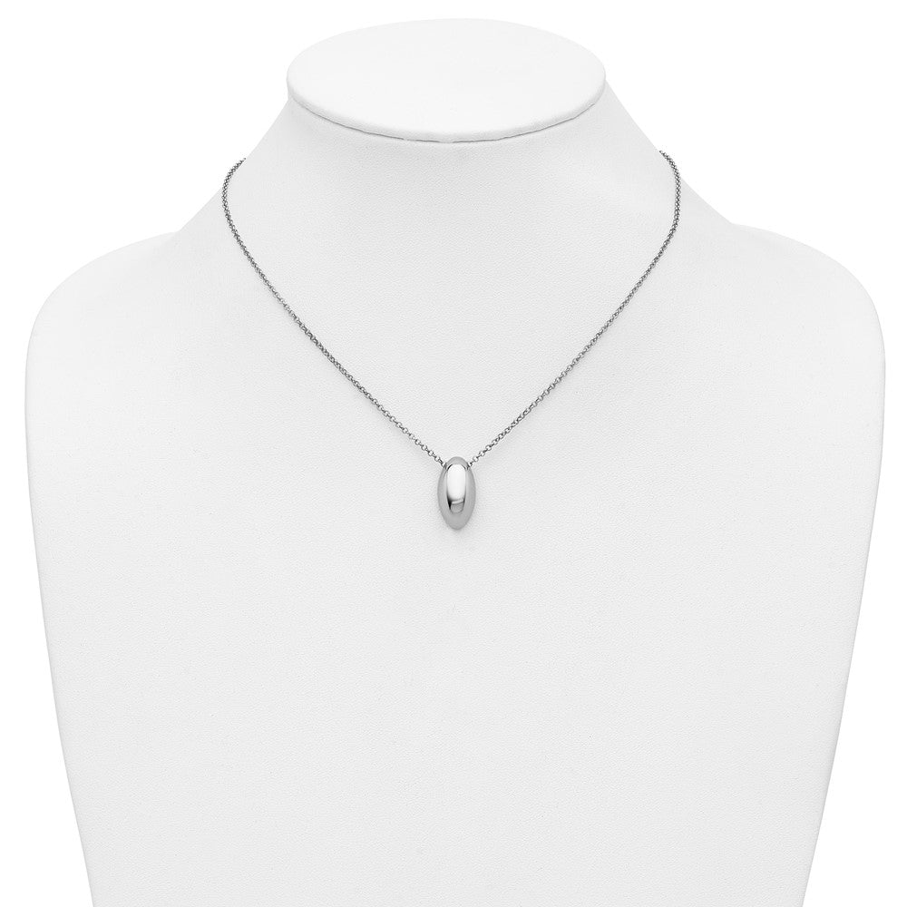 Sterling Silver RH-plated Polished Fancy w/2in ext. Necklace