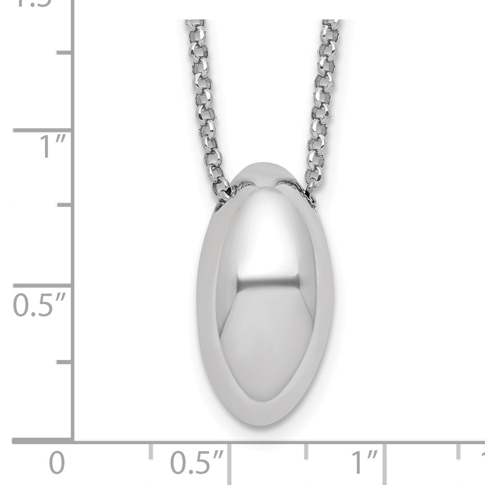 Sterling Silver RH-plated Polished Fancy w/2in ext. Necklace
