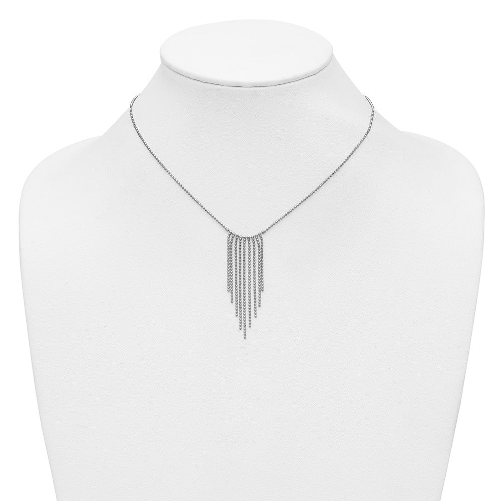 Sterling Silver RH-plated Polished D/C Fancy Necklace
