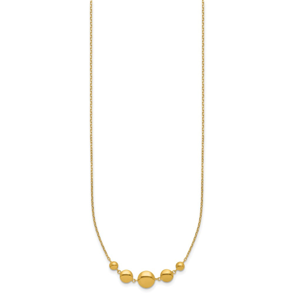 Sterling Silver Gold-tone pol. Fancy Circle w/2in ext. Necklace