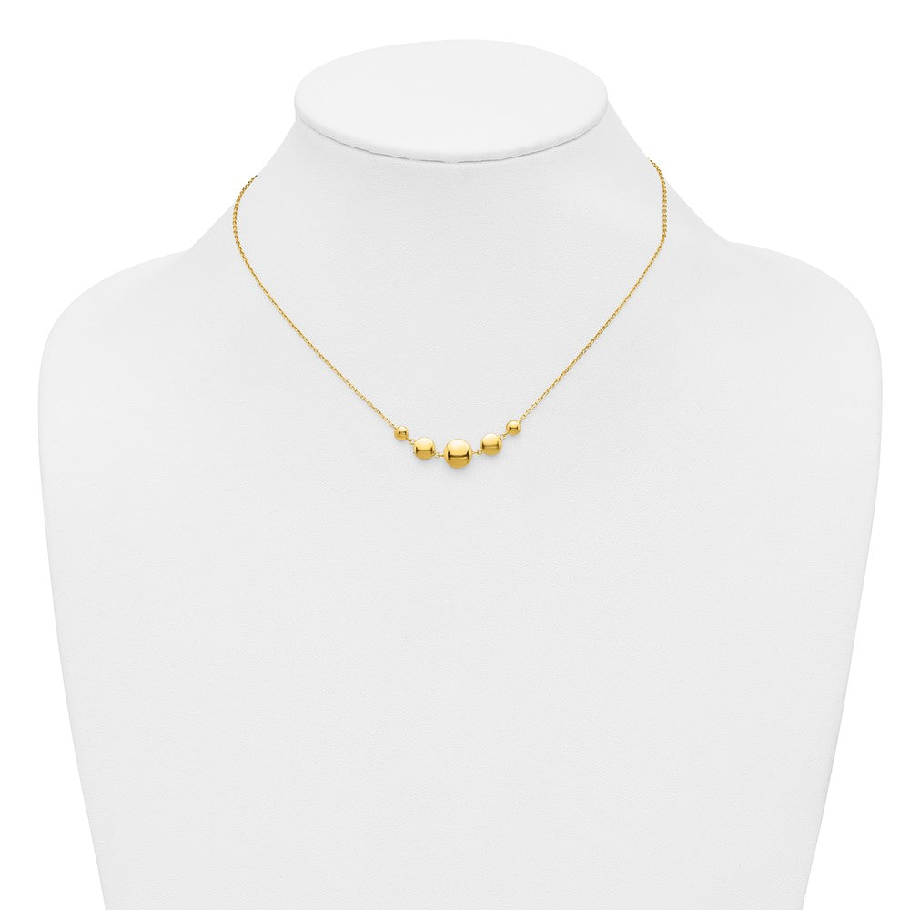 Sterling Silver Gold-tone pol. Fancy Circle w/2in ext. Necklace
