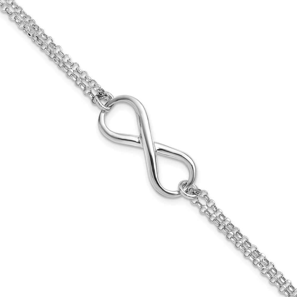 Polished;Sterling silver;Fancy lobster;Rhodium-plated