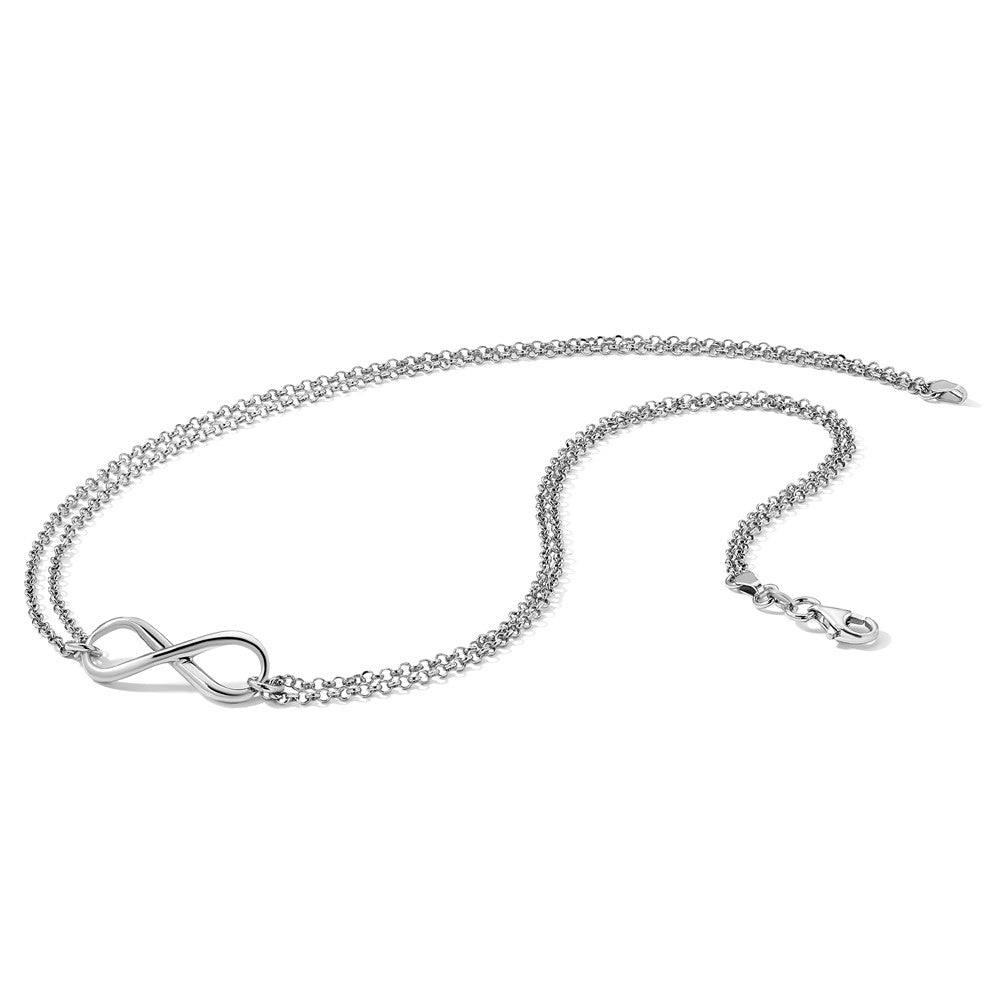 Sterling Silver RH-plated Polished Infinity Symbol Necklace
