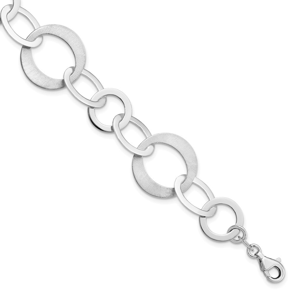 Polished;Sterling silver;Fancy lobster;Brushed;Oval