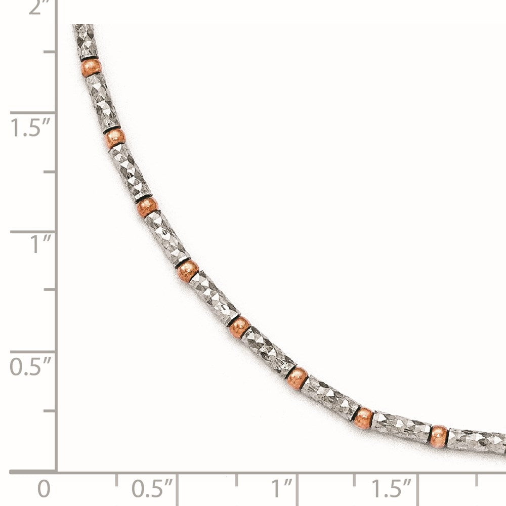 Sterling Silver Rose Flash-plated Beaded  9 inch Plus 1 inch Extender - Total 10 inch Anklet