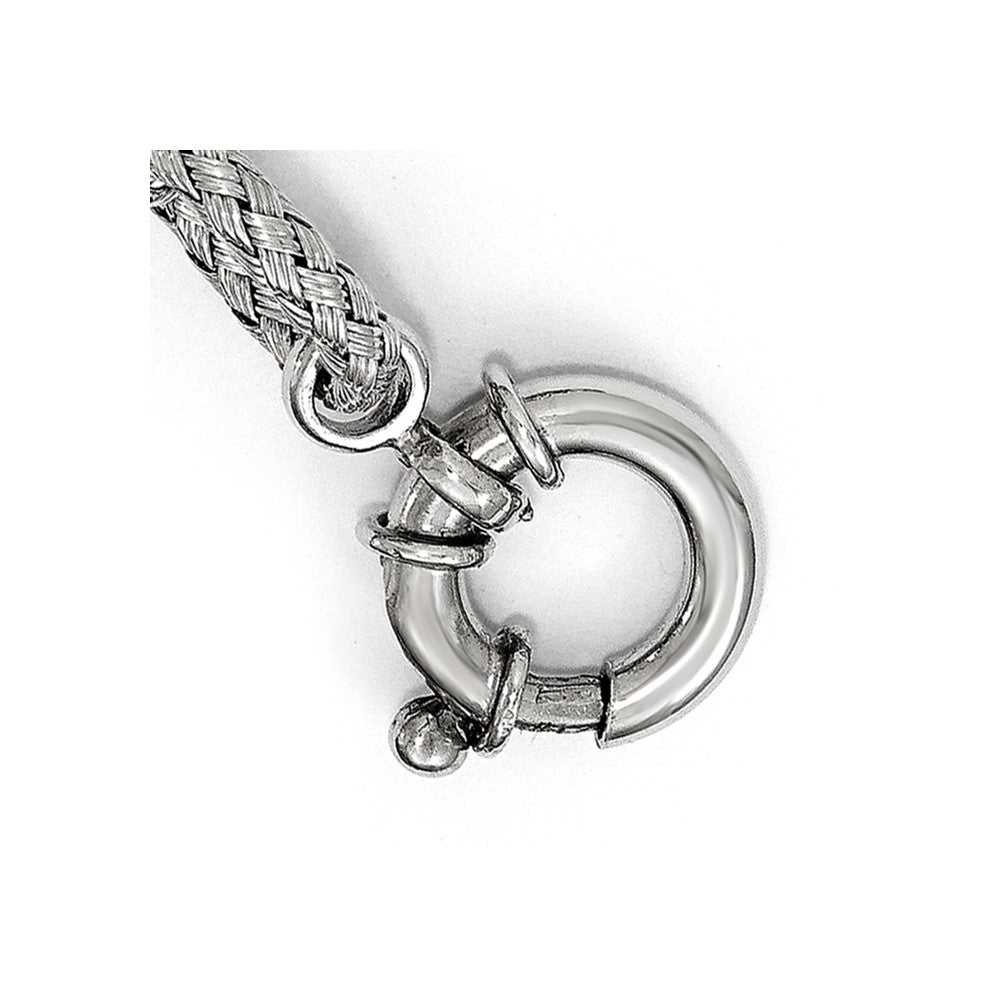 Sterling Silver RH-plated Woven Link Bracelet