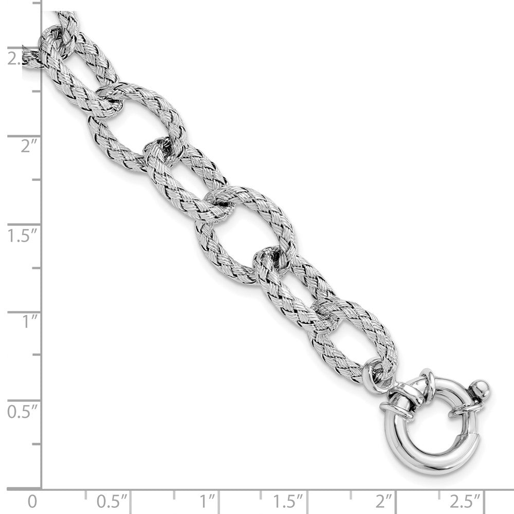 Sterling Silver RH-plated Woven Link Bracelet
