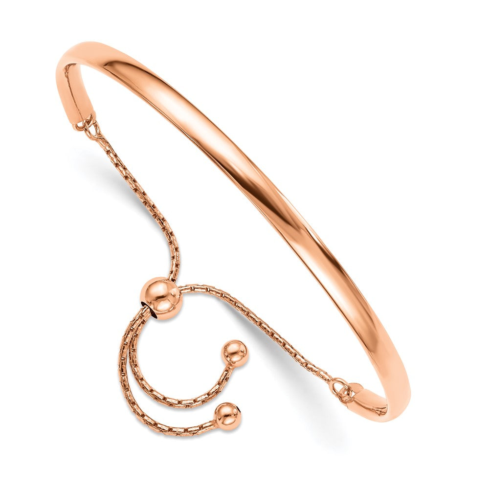 Polished;Sterling silver;Adjustable;Rose gold-plated