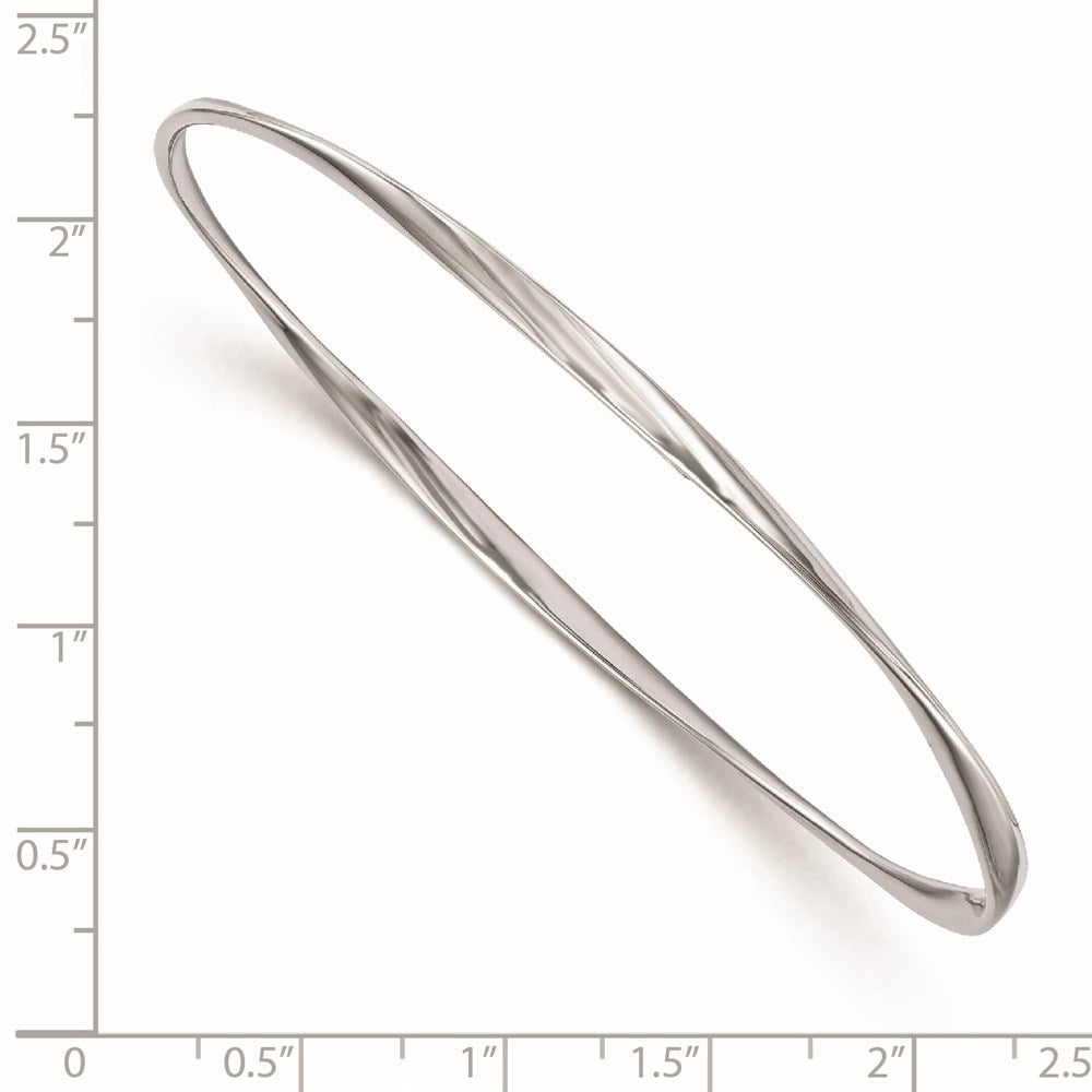 Sterling Silver RH-plated Polished Twisted Bangle