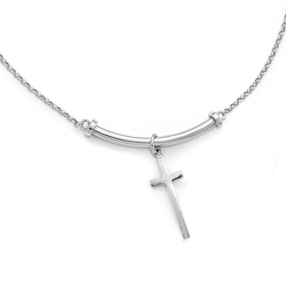 Polished;Sterling silver;Fancy lobster;1in extender;Cross