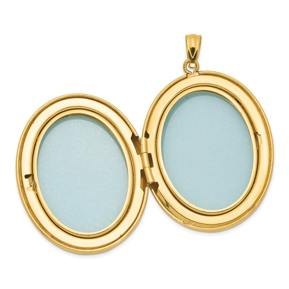 1/20 14K Gold Filled 34mm Enameled Flower Oval Locket
