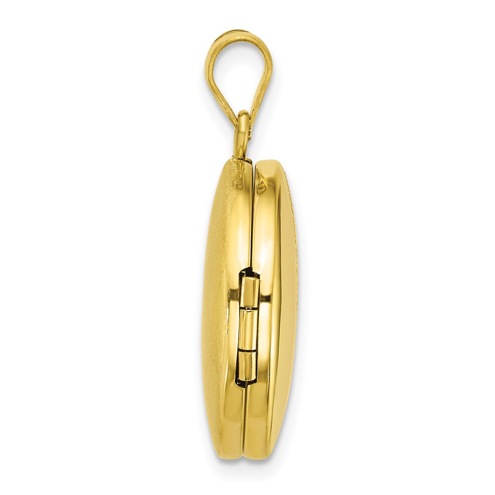 Sterling Silver Gold-plated Polished Front/Brushed Back Paw Print 20mm Round Locket