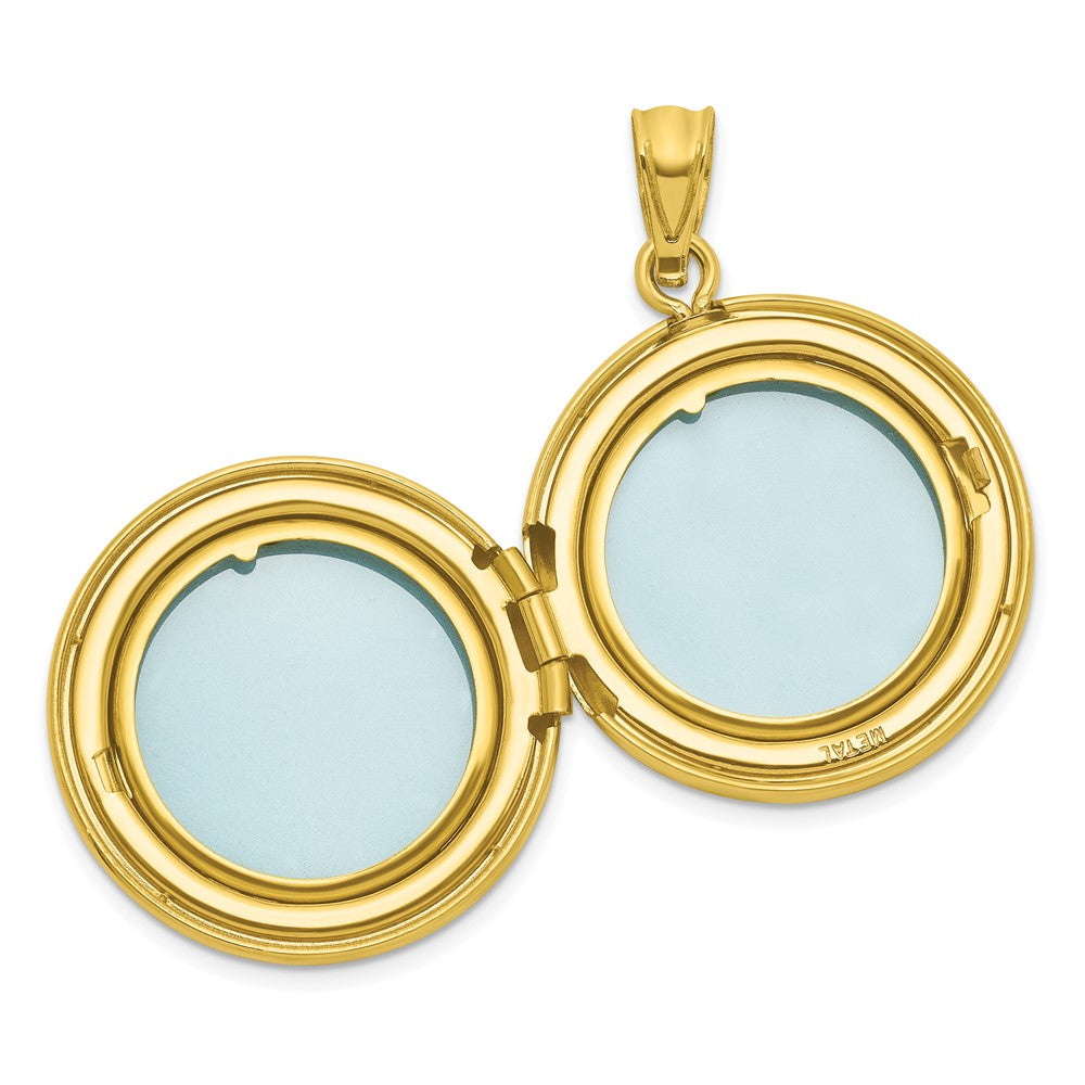 Sterling Silver Gold-plated Polished Front/Brushed Back Paw Print 20mm Round Locket