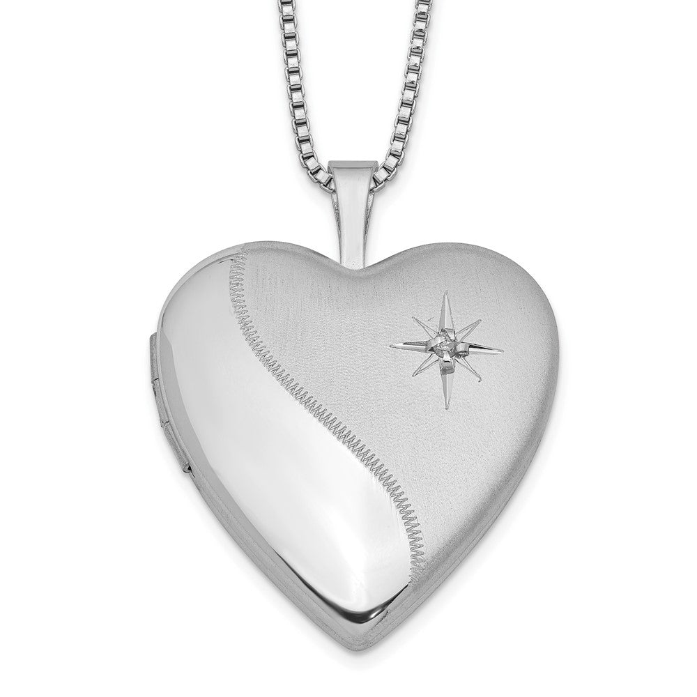 Engravable;Spring Ring;Sterling silver;Diamond;Not engraveable;Polished & satin;18in chain;Patterned;Gift Boxed