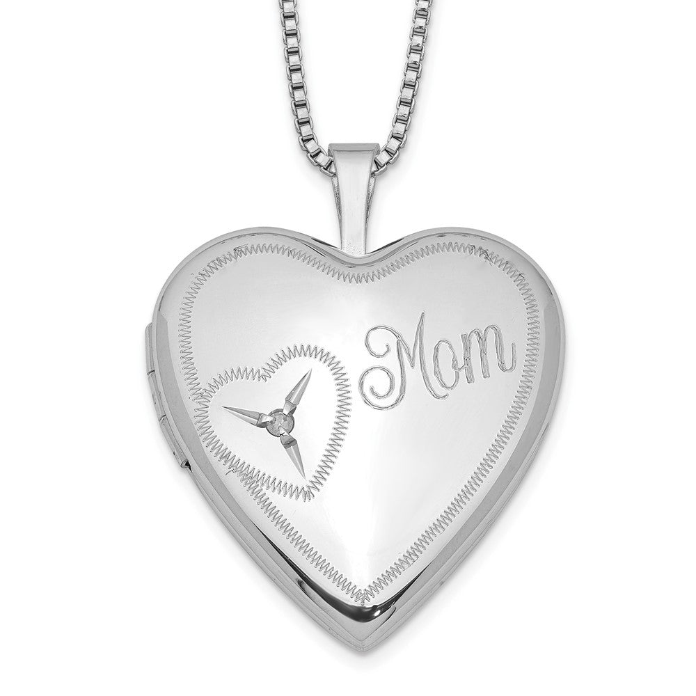 Engravable;Spring Ring;Sterling silver;Diamond;Not engraveable;Polished & satin;18in chain;Patterned;Gift Boxed
