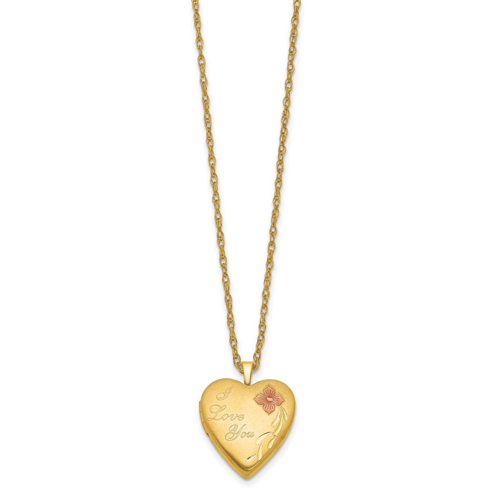 1/20 14K Gold Filled 20mm Enameled I Love You Heart Locket Necklace