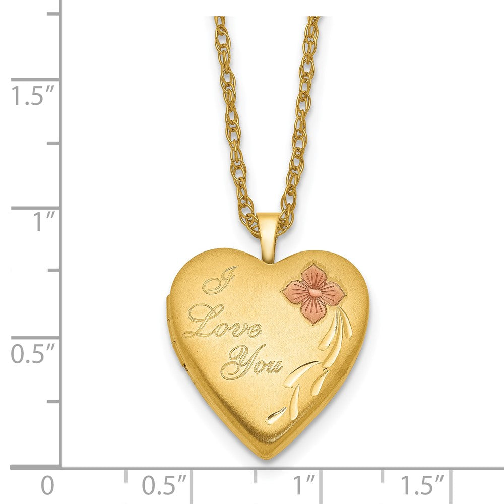 1/20 14K Gold Filled 20mm Enameled I Love You Heart Locket Necklace