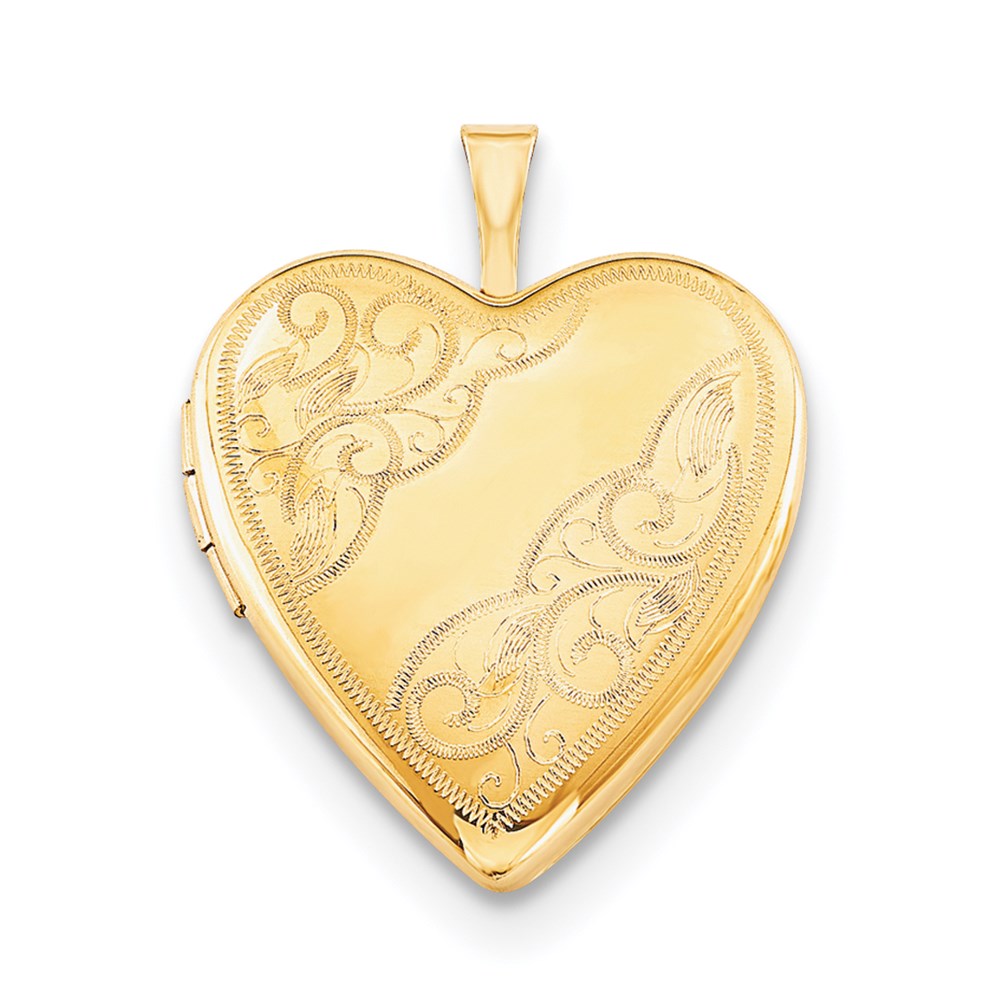 1/20 14K Gold Filled 20mm Side Swirled Heart Locket Necklace