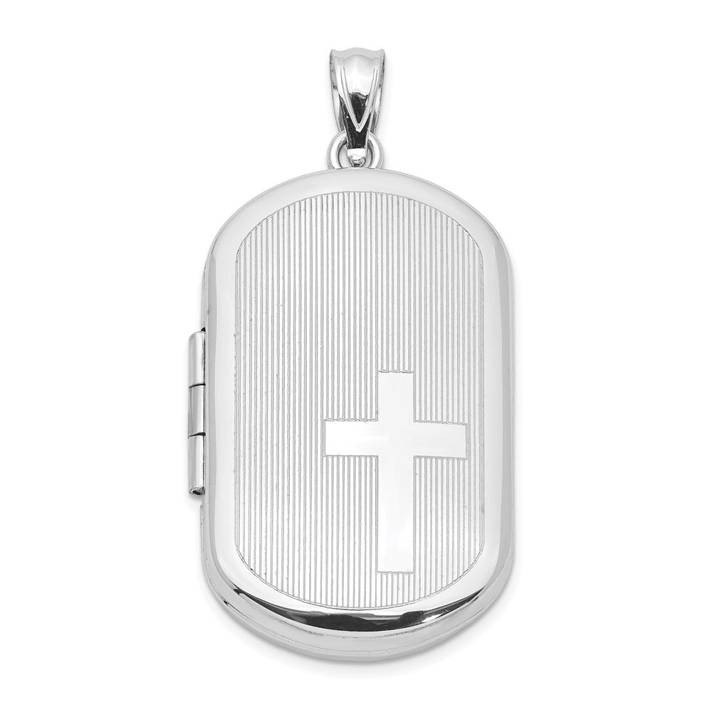Polished;Engravable;Sterling silver;Not engraveable by QG;Patterned;Holds 2 photos