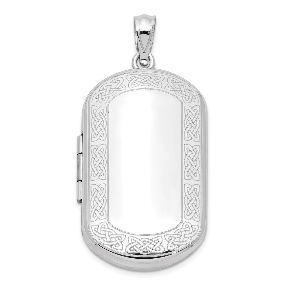Polished;Engravable;Sterling silver;Not engraveable by QG;Patterned;Holds 2 photos