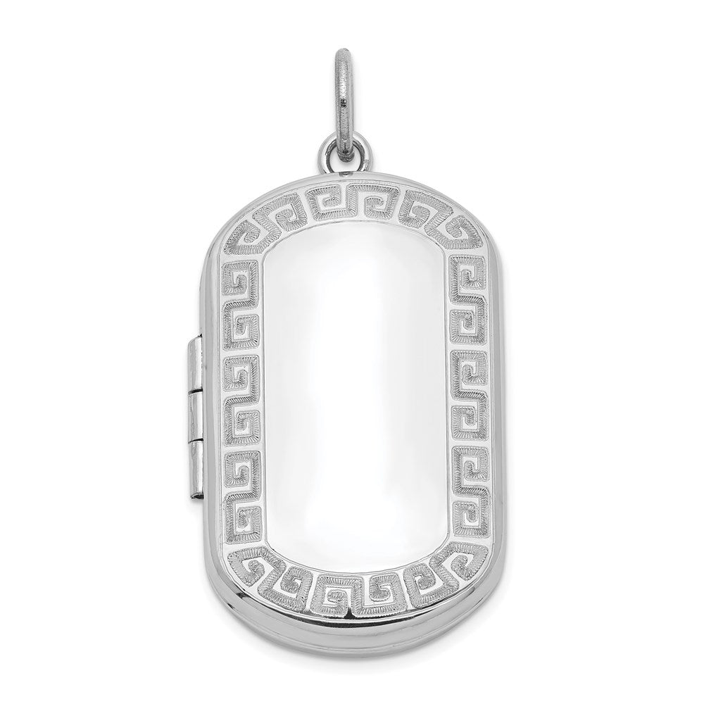 Polished;Engravable;Sterling silver;Not engraveable by QG;Patterned;Holds 2 photos