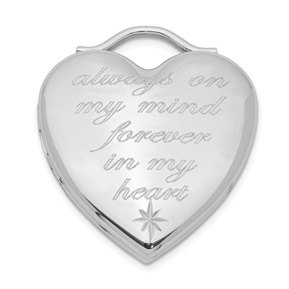 Polished;Engravable;Sterling silver;Not engraveable by QG;24mm;Holds 2 photos;Etched