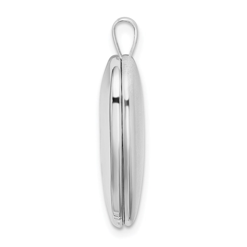 Sterling Silver Rhod-pltd 20mm FOREVER IN MY HEART Heart Locket