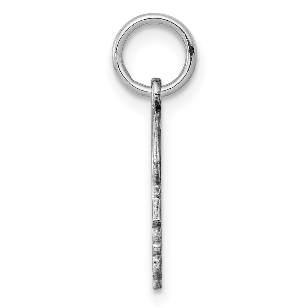 Sterling Silver Rh-plt Engraveable Boy Disc Charm Polish on Front/Back