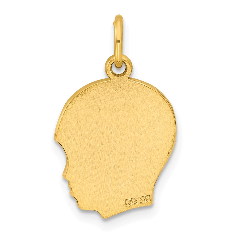 Sterling Silver GP Engraveable Boy Polished Disc Charm