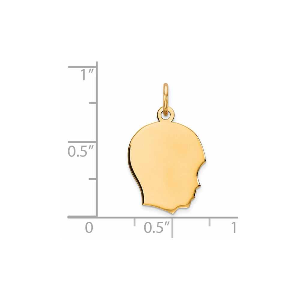 Sterling Silver GP Engraveable Boy Polished Disc Charm
