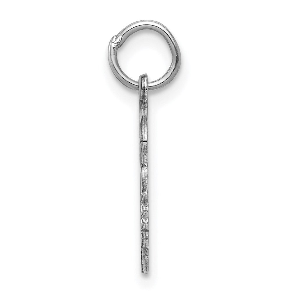 Sterling Silver Rh-plt Engraveable Girl Disc Charm Polish on Front/Back